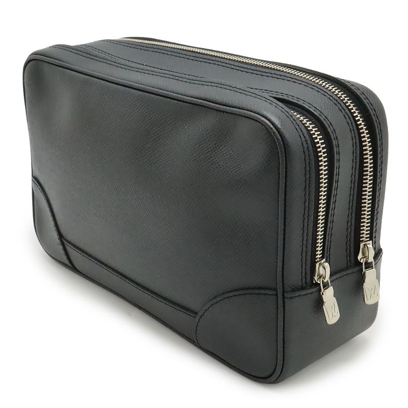 Louis Vuitton Taiga Pavel Second Bag Clutch Leather Ardoise Black Silver — view 2