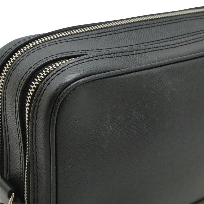 Louis Vuitton Taiga Pavel Second Bag Clutch Leather Ardoise Black Silver — view 9