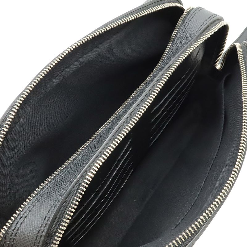 Louis Vuitton Taiga Pavel Second Bag Clutch Leather Ardoise Black Silver — view 7