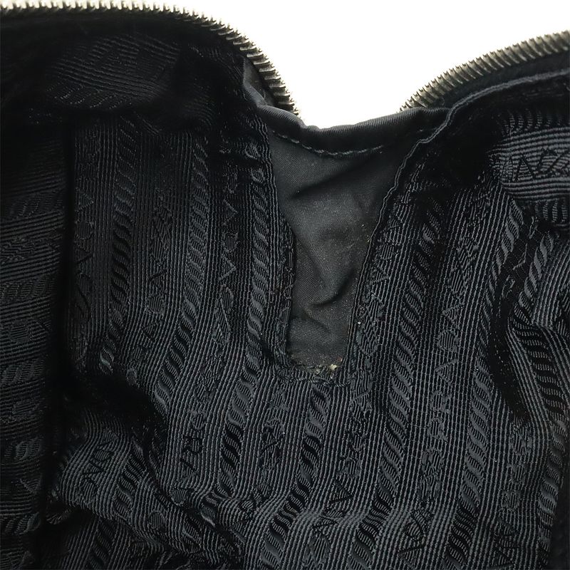 Prada Logo Jacquard Triangle Second Bag Clutch Multi Pouch Nylon Nero — view 7