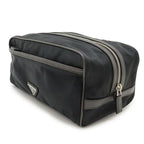Prada Logo Jacquard Triangle Second Bag Clutch Multi Pouch Nylon Nero — view 2