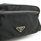 Prada Logo Jacquard Triangle Second Bag Clutch Multi Pouch Nylon Nero — view 9