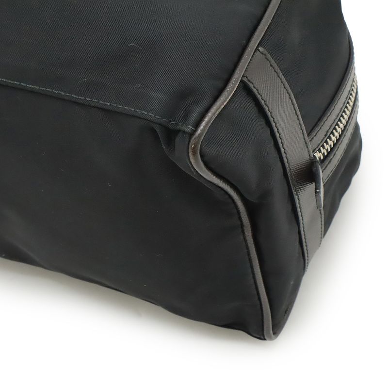 Prada Logo Jacquard Triangle Second Bag Clutch Multi Pouch Nylon Nero — view 3