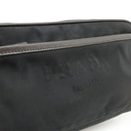 Prada Logo Jacquard Triangle Second Bag Clutch Multi Pouch Nylon Nero — view 8