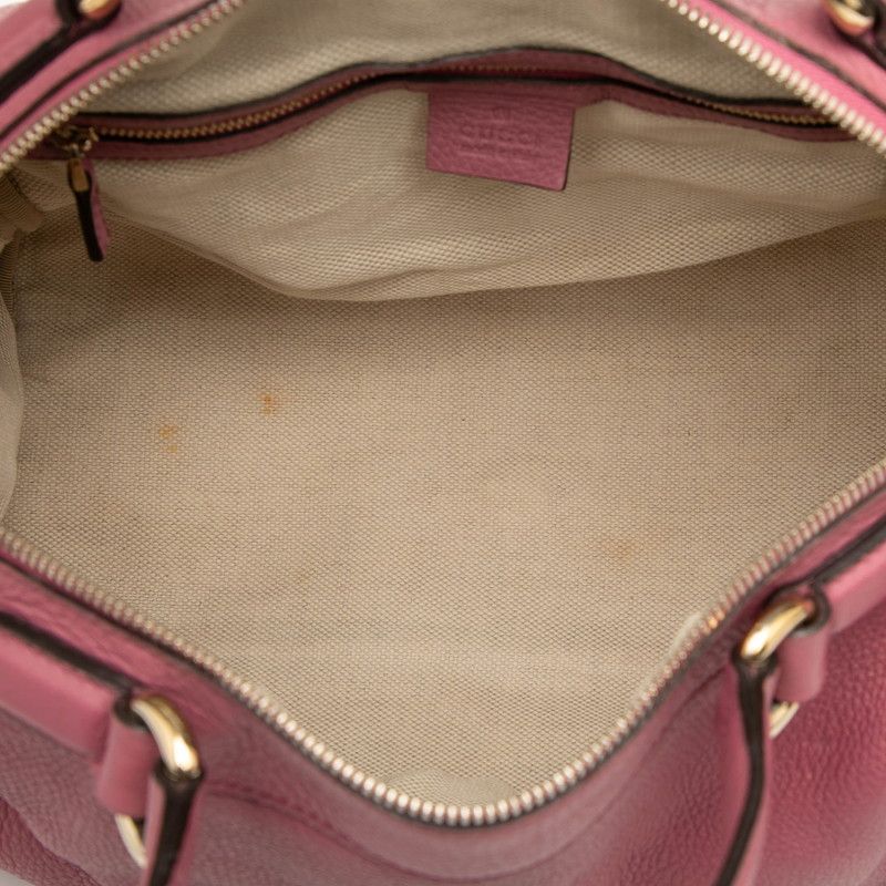 Gucci Soho Interlocking G Mini Boston Bag Handbag Pink Leather — view 4