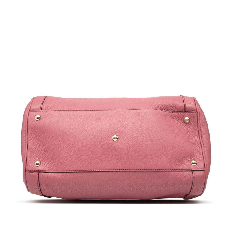Gucci Soho Interlocking G Mini Boston Bag Handbag Pink Leather — view 3