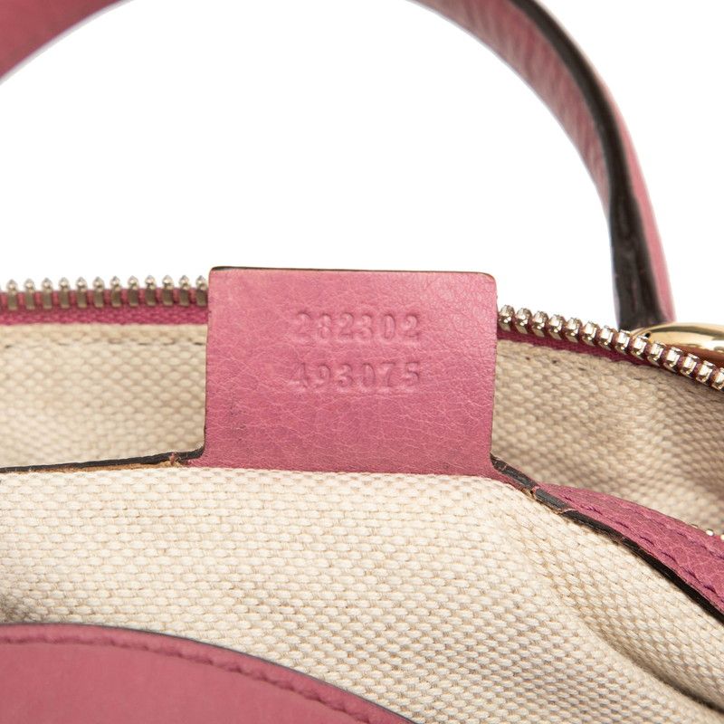 Gucci Soho Interlocking G Mini Boston Bag Handbag Pink Leather — view 6