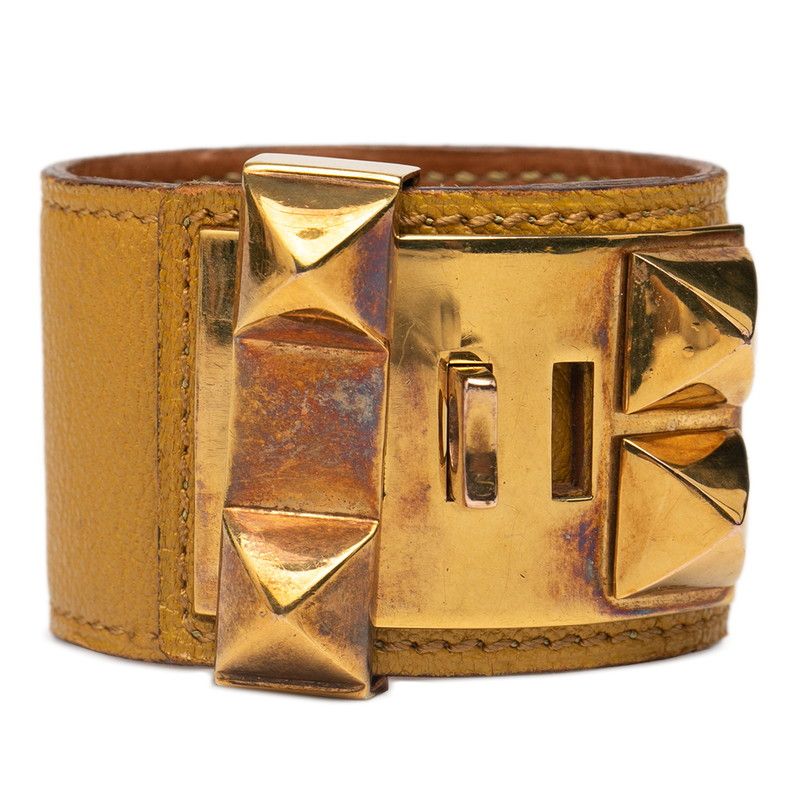 Hermes Collierd Chien Yellow Gold Leather Plated — view 4