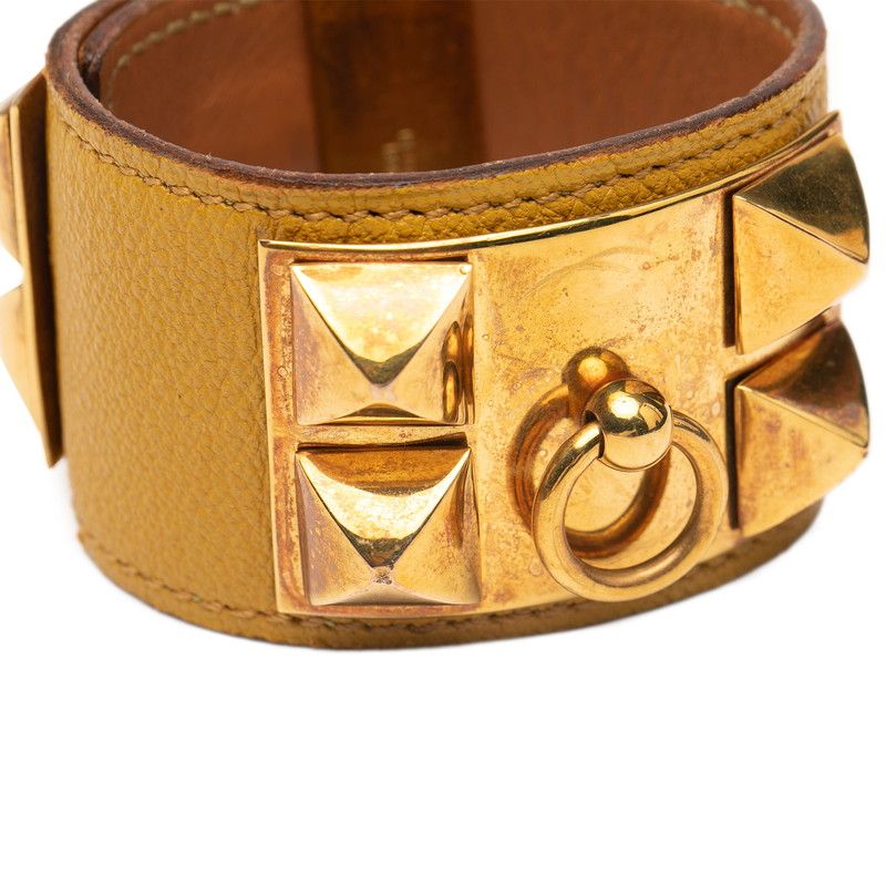 Hermes Collierd Chien Yellow Gold Leather Plated — view 6