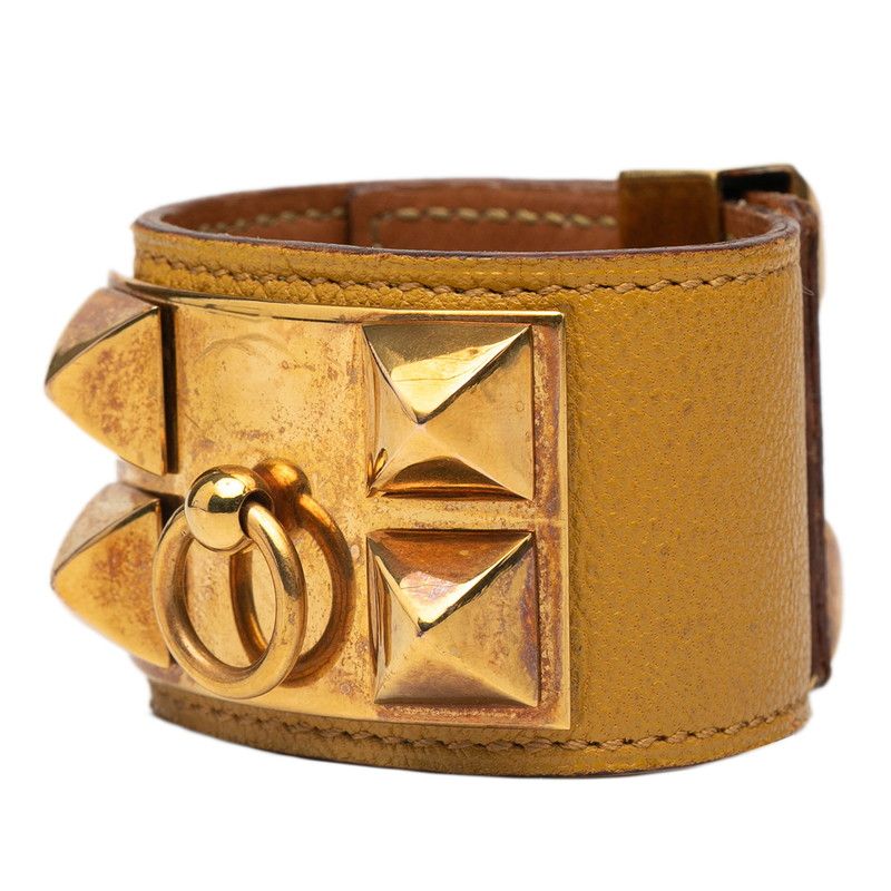 Hermes Collierd Chien Yellow Gold Leather Plated — view 3