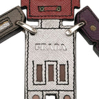 Prada Robot Key Holder Charm Multicolor Leather Metal — view 4