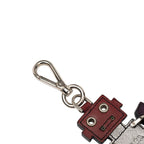 Prada Robot Key Holder Charm Multicolor Leather Metal — view 3
