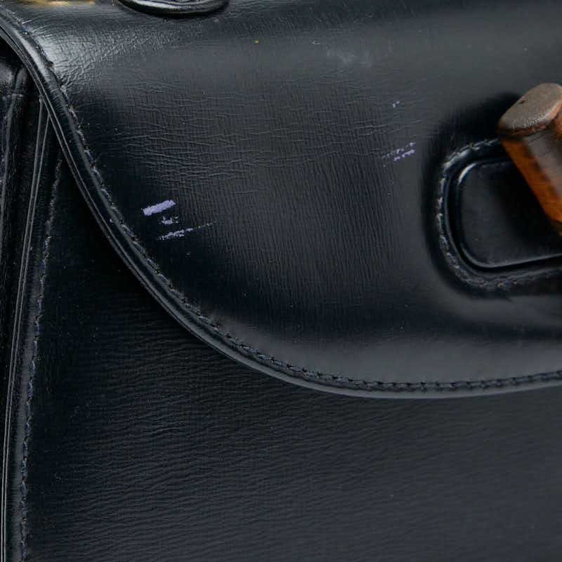 Gucci Bamboo Shoulder Bag 2-Way 000 2046 Black Leather — view 8