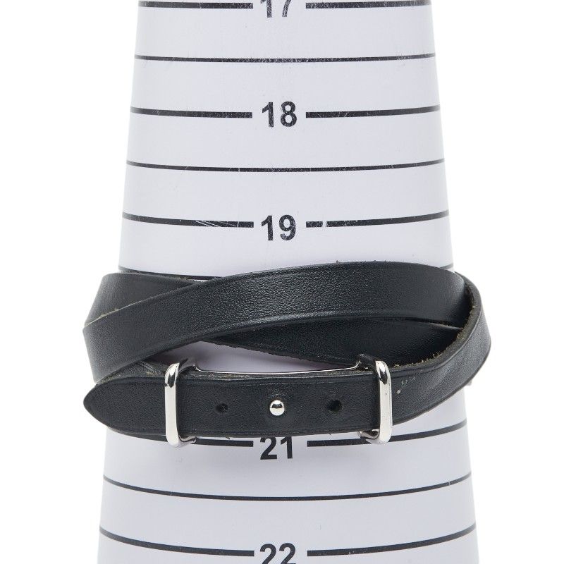 Hermes Api 2 Black Silver Leather Metal Belt — view 6