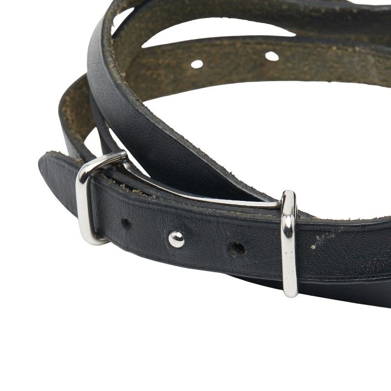 Hermes Api 2 Black Silver Leather Metal Belt — view 4