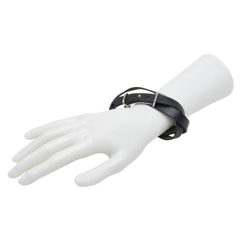 Hermes Api 2 Black Silver Leather Metal Belt — view 7