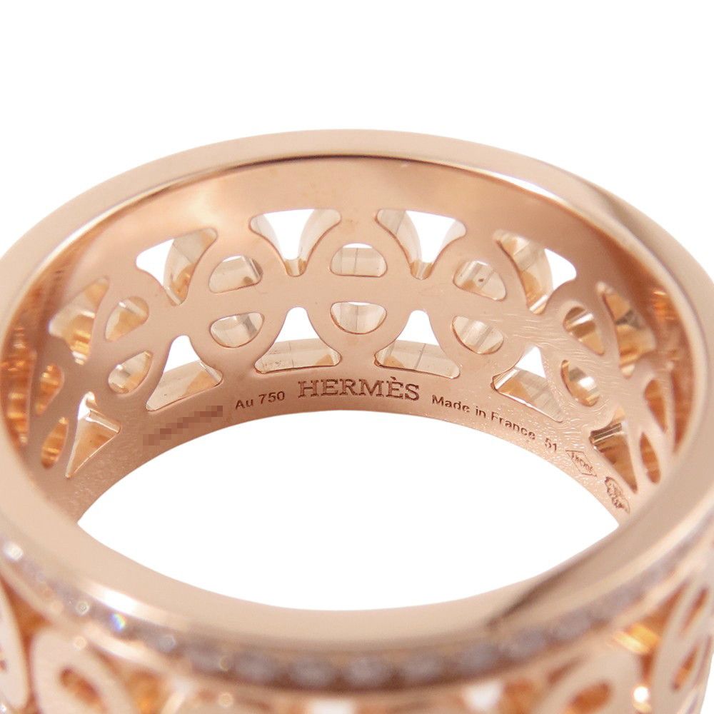 Hermes Ring Chaine D'ancre Divine PM Diamond Total 18K Pink Gold — view 8