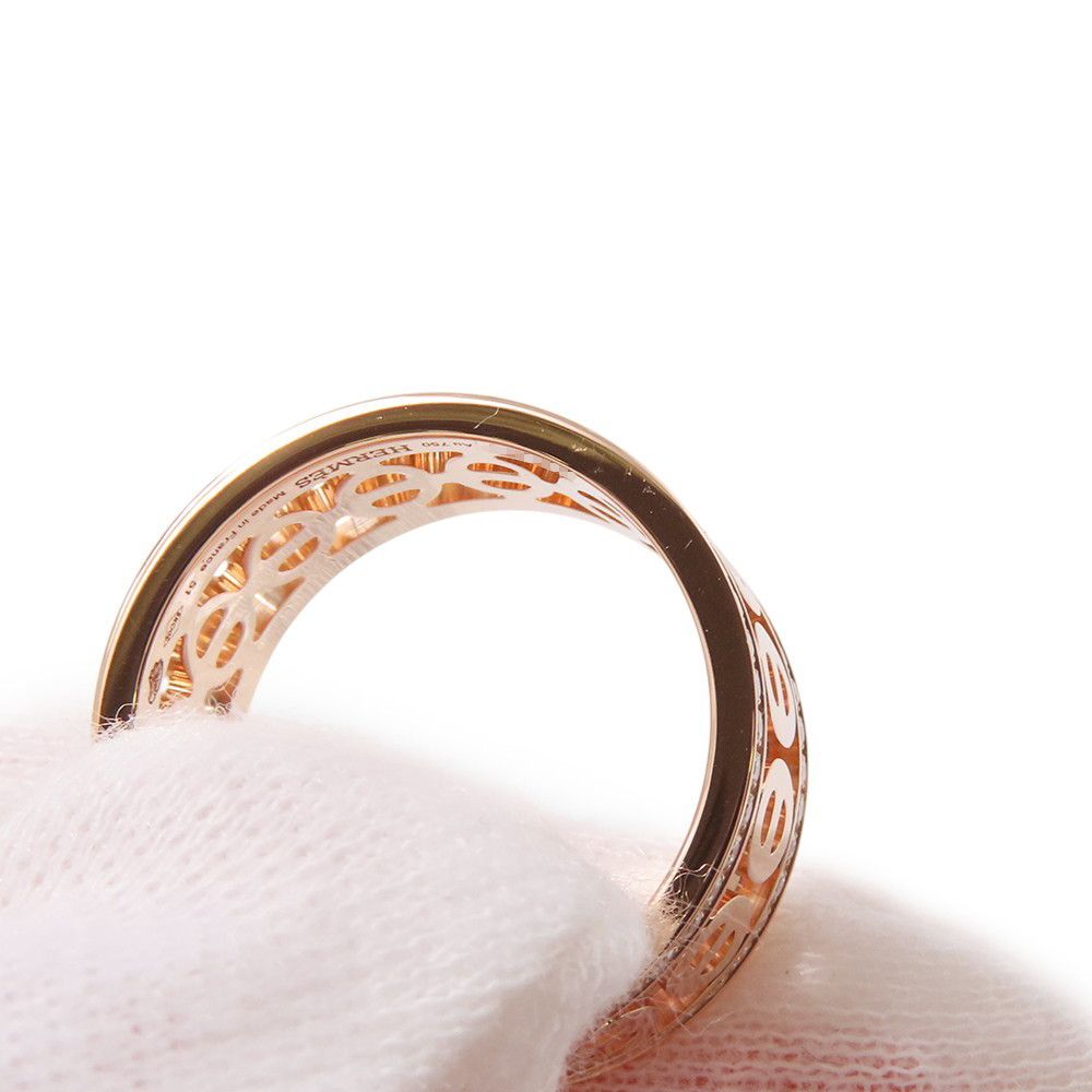 Hermes Ring Chaine D'ancre Divine PM Diamond Total 18K Pink Gold — view 6