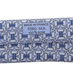 Hermes 5560 MA Clavat 100% Silk Chaine D'Ancre All Over Tie Blue — view 7