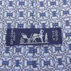 Hermes 5560 MA Clavat 100% Silk Chaine D'Ancre All Over Tie Blue — view 6