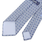 Hermes 5560 MA Clavat 100% Silk Chaine D'Ancre All Over Tie Blue — view 4