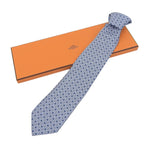 Hermes 5560 MA Clavat 100% Silk Chaine D'Ancre All Over Tie Blue — view 2