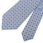 Hermes 5560 MA Clavat 100% Silk Chaine D'Ancre All Over Tie Blue — view 3