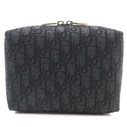 Christian Dior Canvas Logo Hardware Leather Use Oblique Round Zip Pouch Black — view 3