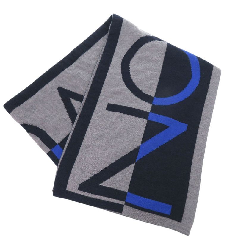 Louis Vuitton Echarpe Horizon Wool Grey Navy Scarf 1320 — view 2