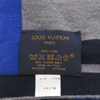 Louis Vuitton Echarpe Horizon Wool Grey Navy Scarf 1320 — view 6