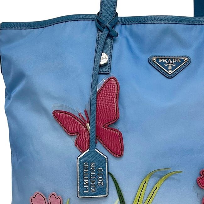 Prada Tote Bag Blue Tessuto 2010 Limited Edition — view 6