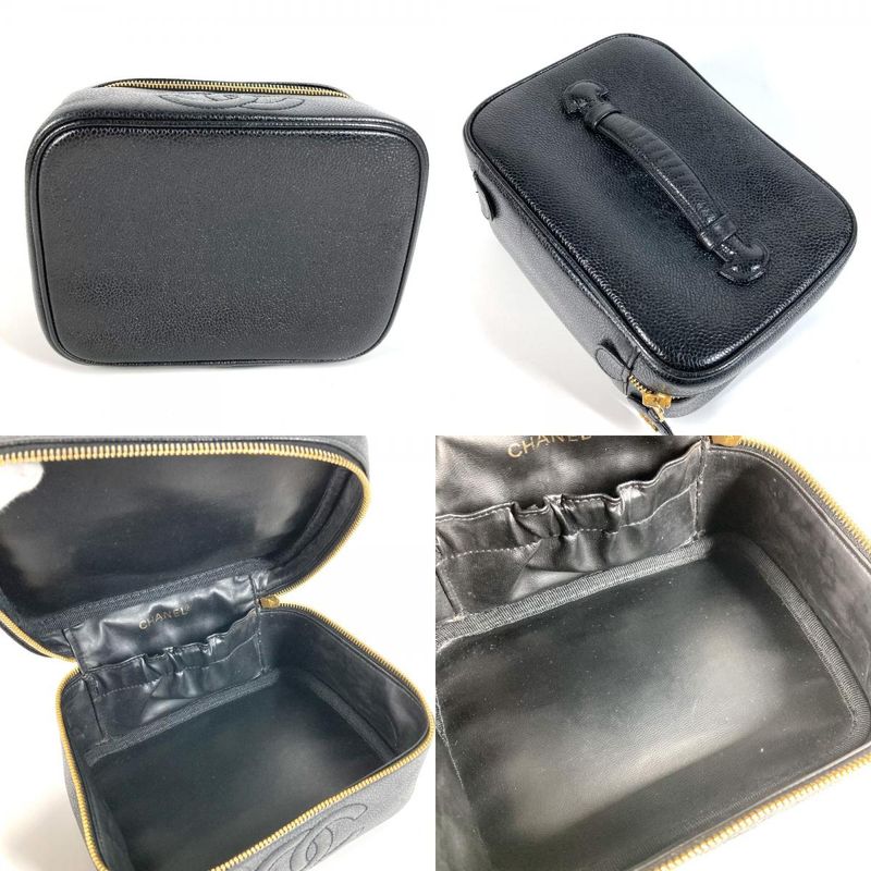 Chanel Handbag CC Coco Logo Caviar Leather Black — view 8