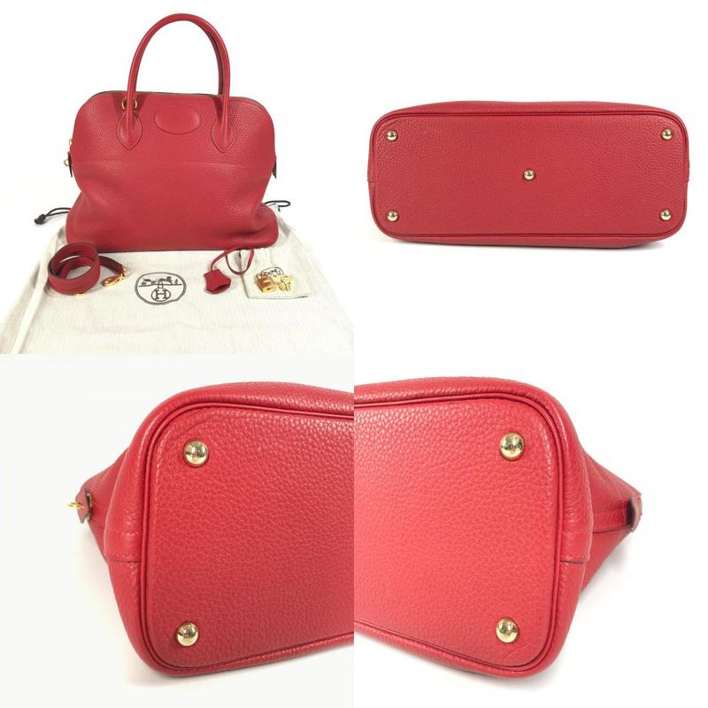 Hermes Bolide 35 Taurillon Cles Mans Rouge Red — view 8