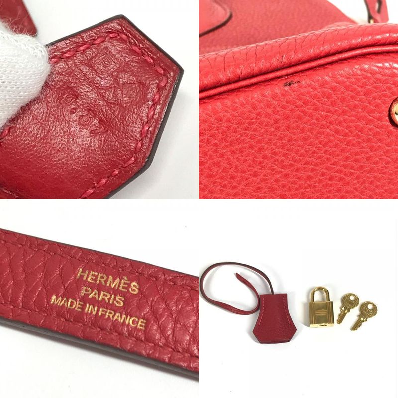 Hermes Bolide 35 Taurillon Cles Mans Rouge Red — view 7