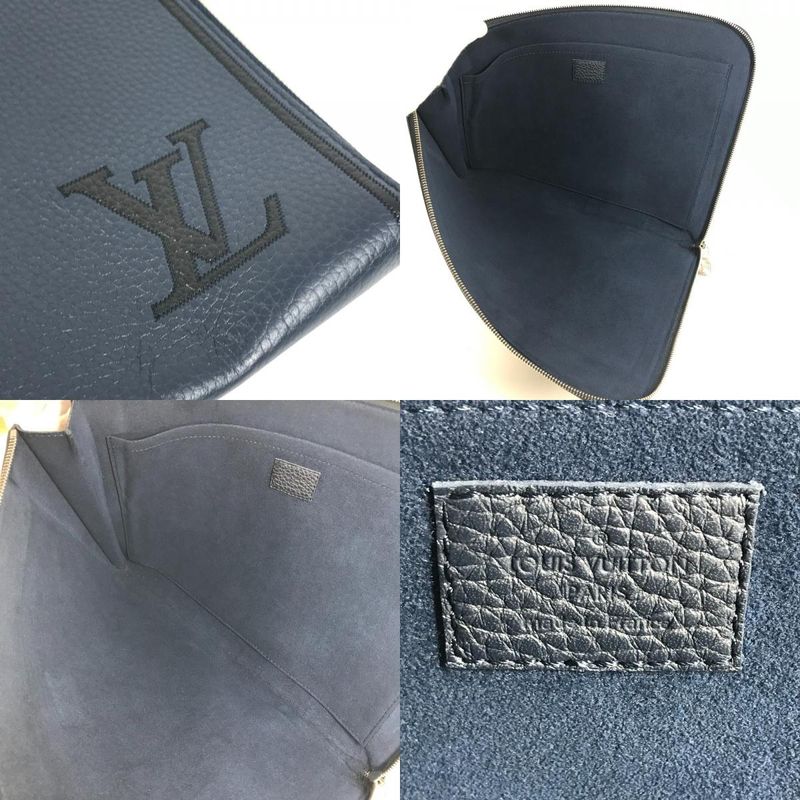 Louis Vuitton Pochette Jules GM Taurillon Leather Navy — view 8