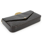 Louis Vuitton Monogram Vernis Pochette Felicie Chain Wallet Leather Amarante — view 4