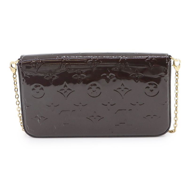 Louis Vuitton Monogram Vernis Pochette Felicie Chain Wallet Leather Amarante — view 2
