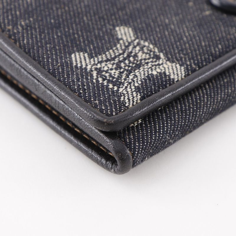 Celine Triomphe Denim Navy Blue Long Wallet — view 4