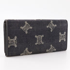 Celine Triomphe Denim Navy Blue Long Wallet — view 3