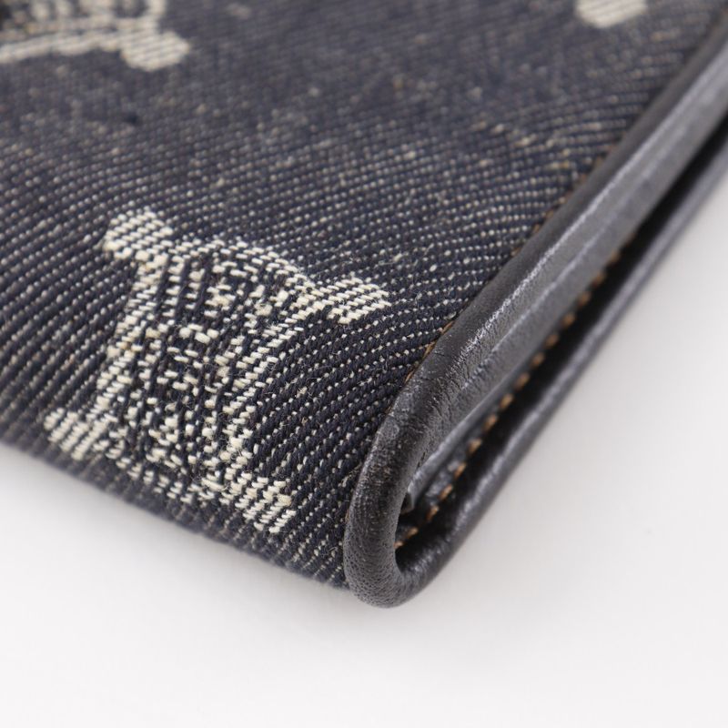 Celine Triomphe Denim Navy Blue Long Wallet — view 7