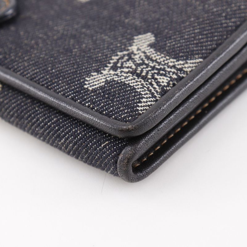 Celine Triomphe Denim Navy Blue Long Wallet — view 5