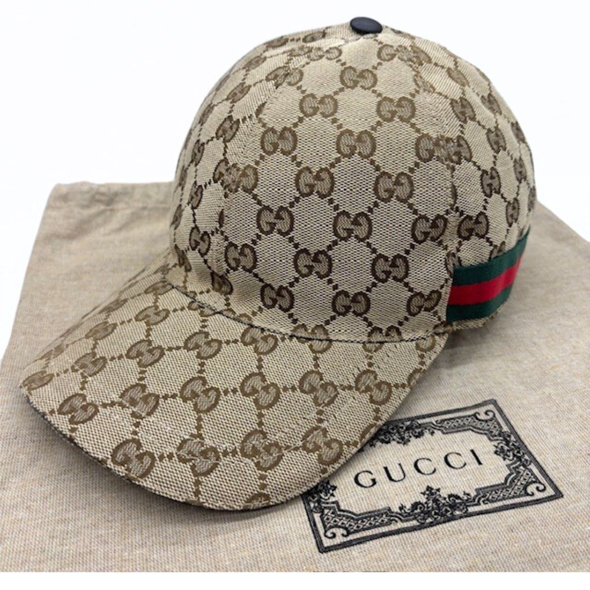 Gucci Web Stripe GG Canvas Baseball Cap Hat — view 2