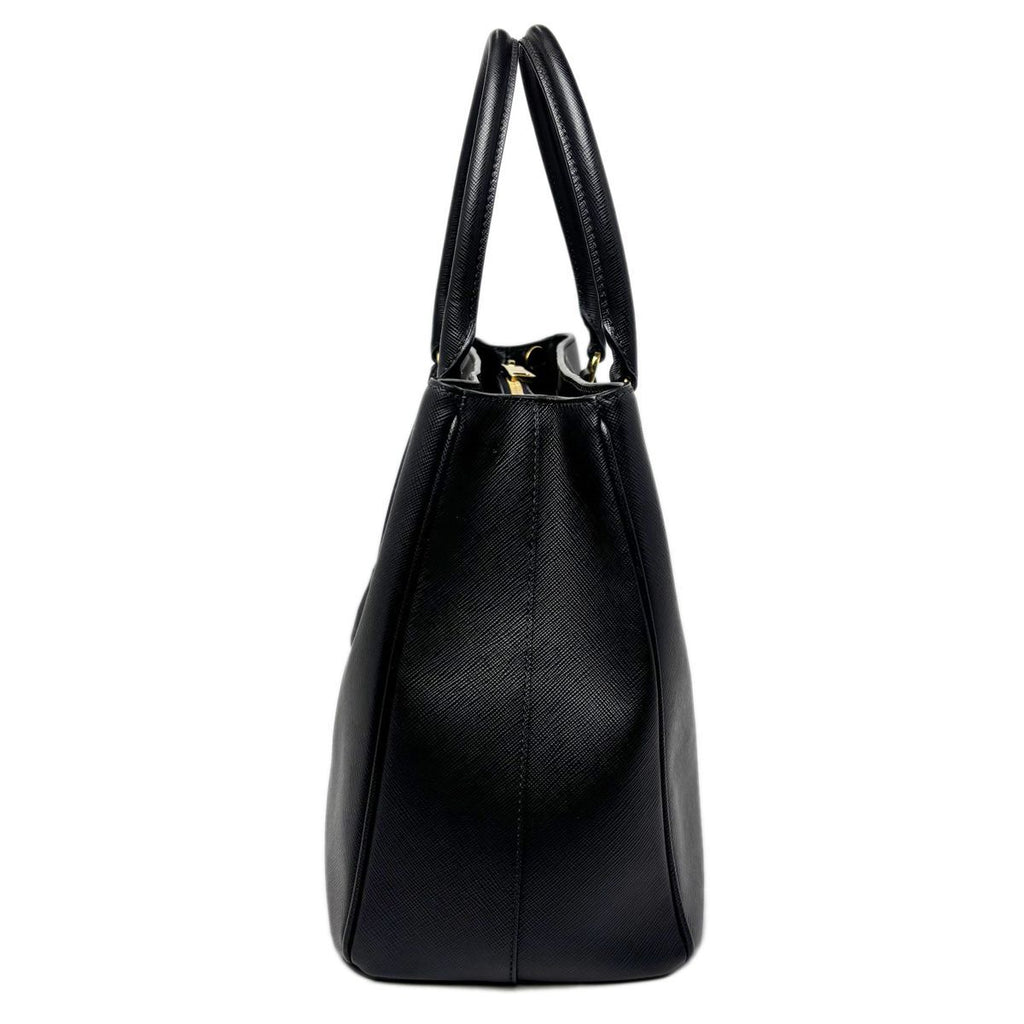 Prada Saffiano Leather 2-Way Bag Handbag Black — view 5
