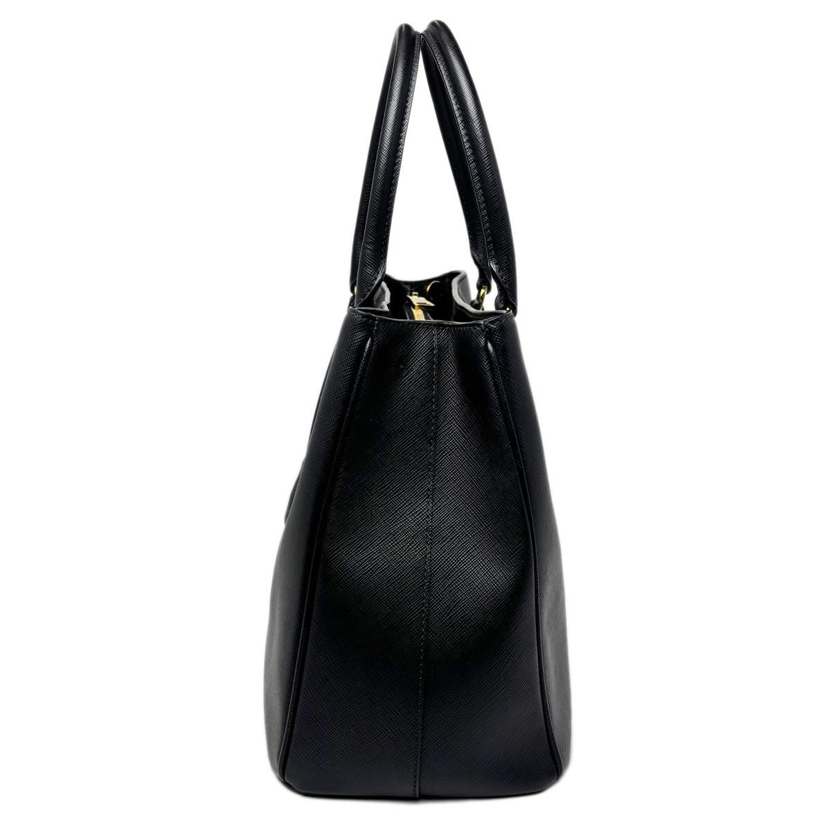 Prada Saffiano Leather 2-Way Bag Handbag Black — view 5
