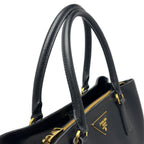 Prada Saffiano Leather 2-Way Bag Handbag Black — view 8