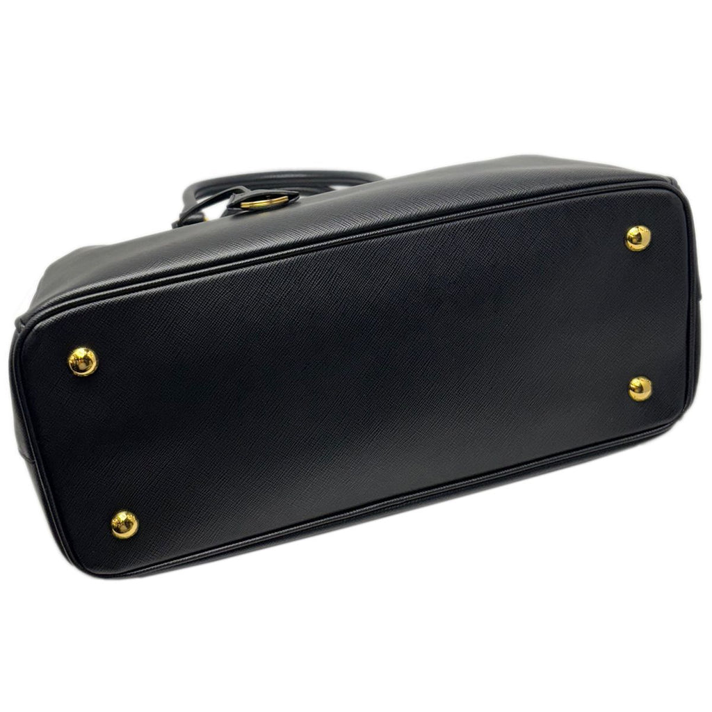 Prada Saffiano Leather 2-Way Bag Handbag Black — view 9