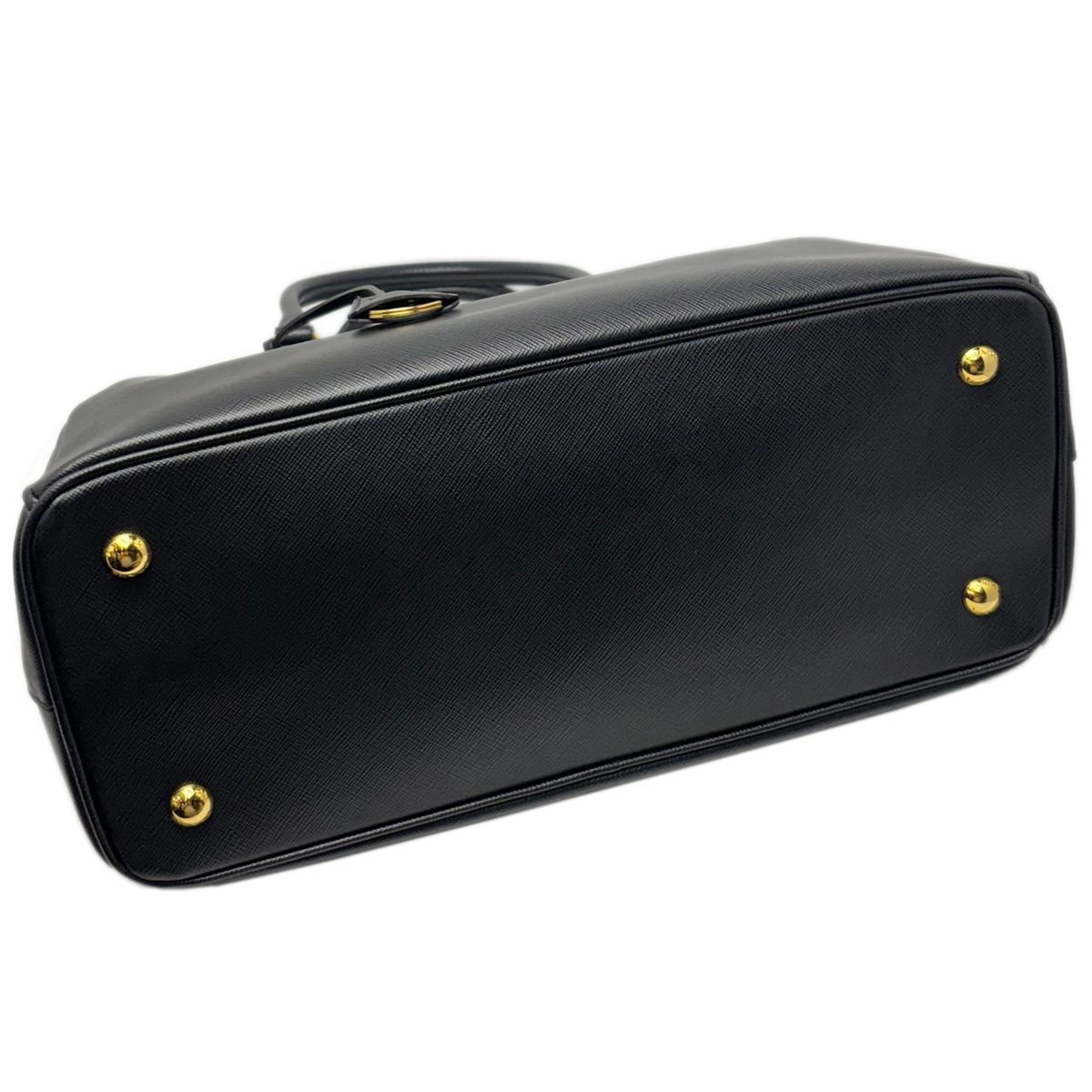 Prada Saffiano Leather 2-Way Bag Handbag Black — view 9