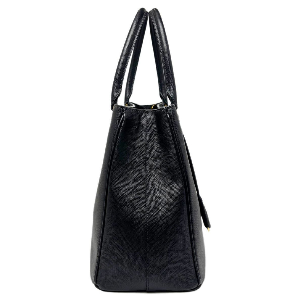 Prada Saffiano Leather 2-Way Bag Handbag Black — view 4