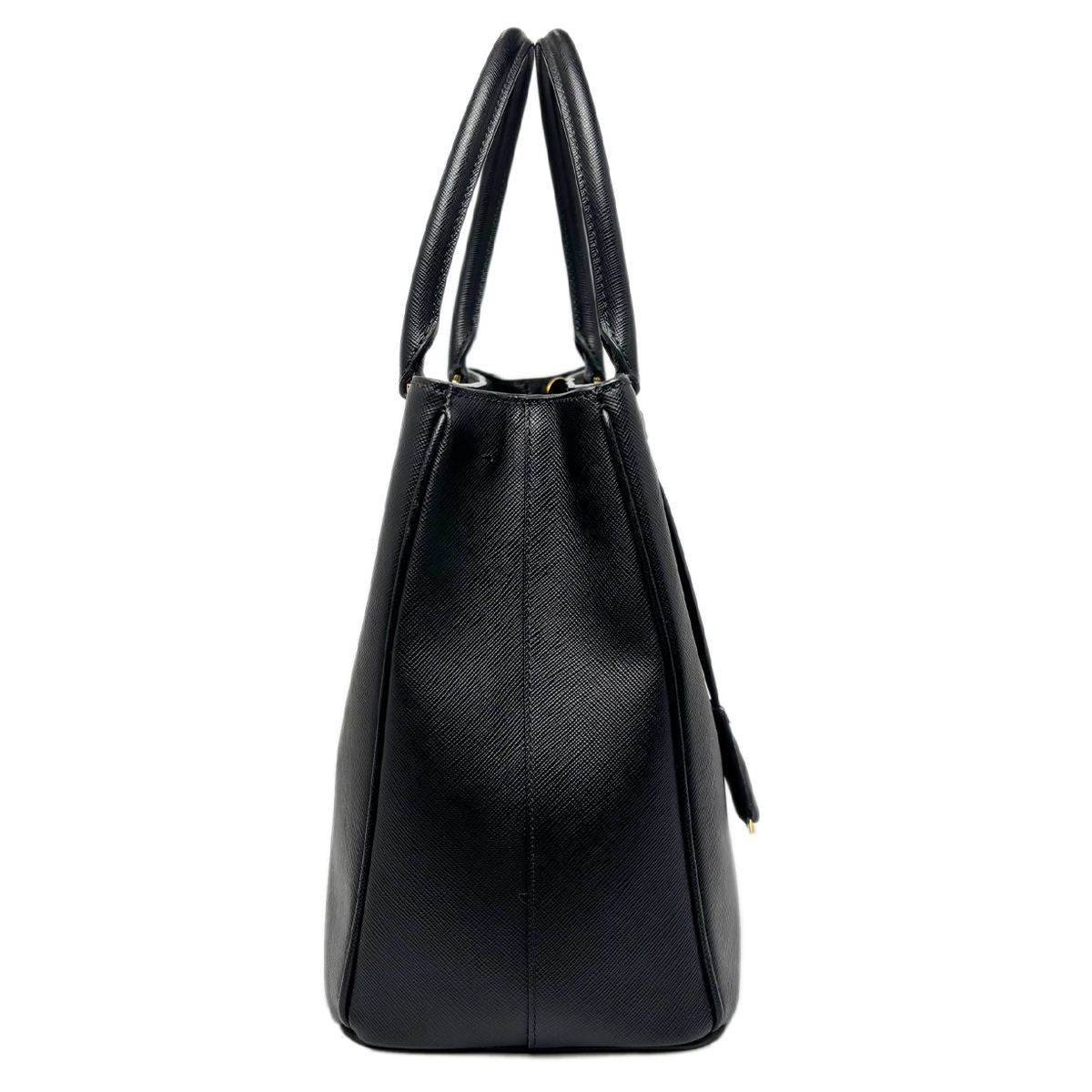 Prada Saffiano Leather 2-Way Bag Handbag Black — view 4