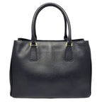 Prada Saffiano Leather 2-Way Bag Handbag Black — view 3